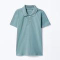 Camisa Polo Manga Curta Hering Infantil Em Piquet Masculino - Azul Esverdeado