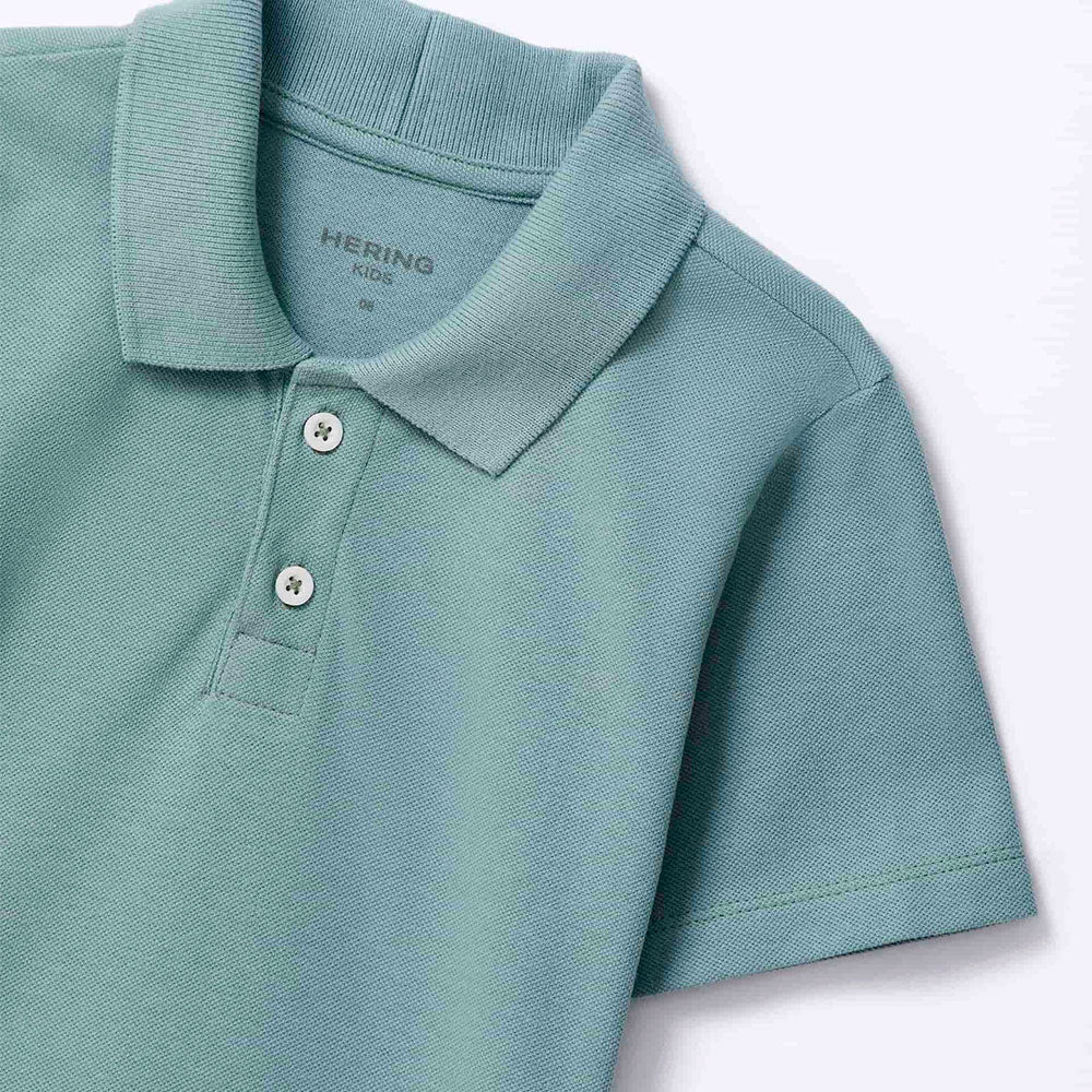 Camisa Polo Manga Curta Hering Em Piquet Masculino - Azul Esverdeado