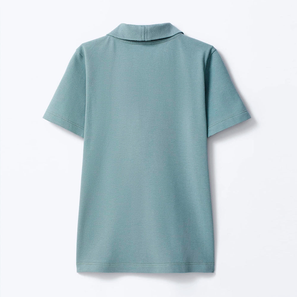 Camisa Polo Manga Curta Hering Em Piquet Masculino - Azul Esverdeado