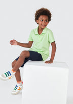 Camisa Polo Básica Verde Claro Hering Infantil - Masculina