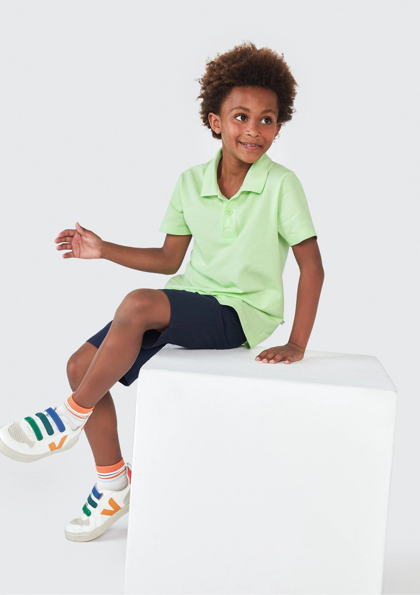 Camisa Polo Básica Verde Claro Hering Infantil - Masculina
