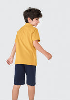 Camisa Polo Básica Mostarda Hering - Masculino