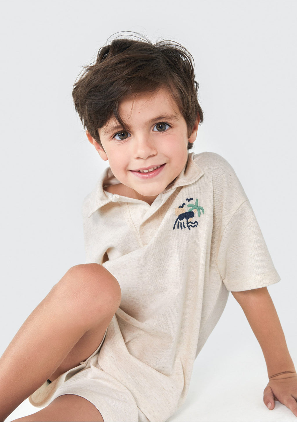 Camiseta Polo Oversized Manga Curta Coqueiro Hering Infantil - Masculina