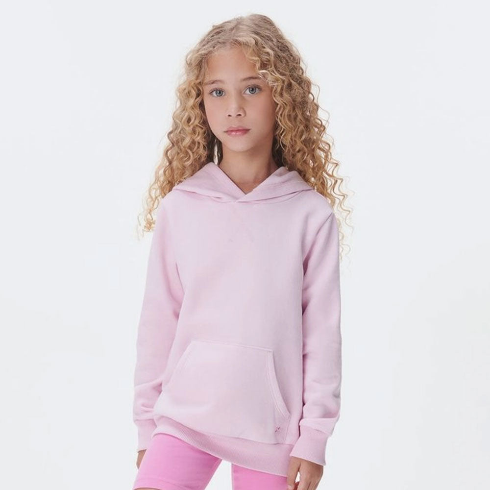 Blusão Moletom Básico com Capuz Rosa Hering Infantil - Feminino
