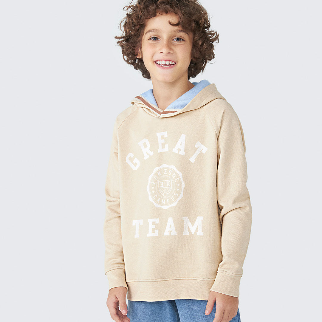 Blusão Manga Longa com Capuz Great Team Hering - Masculino