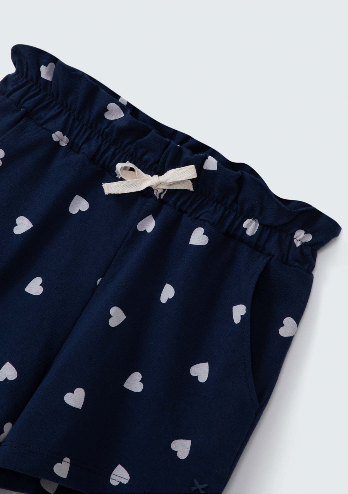 Shorts Clochard Estampado Marinho Corações Hering Infantil - Feminino
