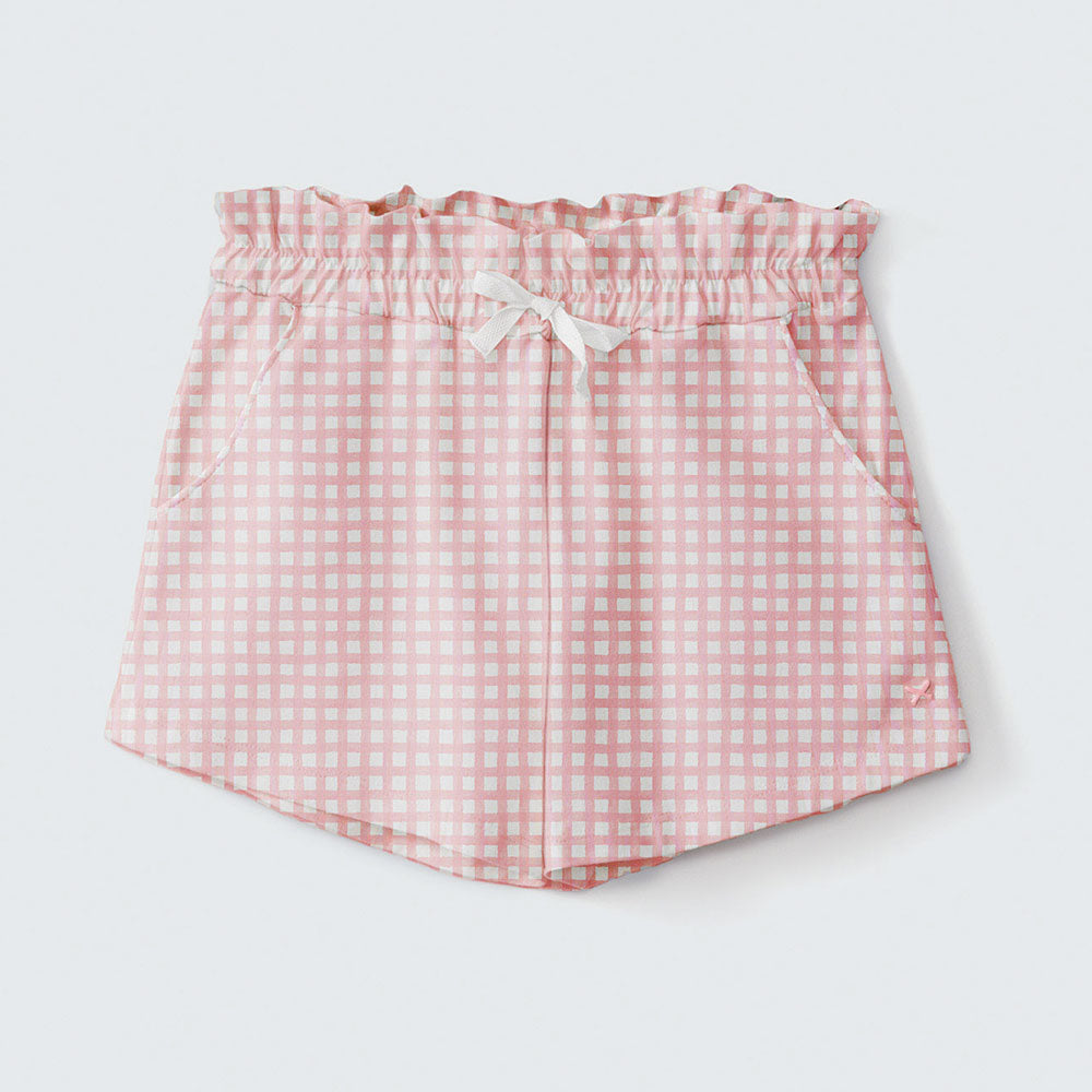 Shorts Clochard Estampado Rosa Xadrez Hering Infantil – Feminino