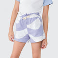 Shorts Estampado Malha Lilás e Branco Hering Infantil - Feminino
