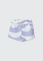 Shorts Estampado Malha Lilás e Branco Hering - Feminino