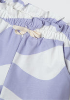Shorts Estampado Malha Lilás e Branco Hering - Feminino