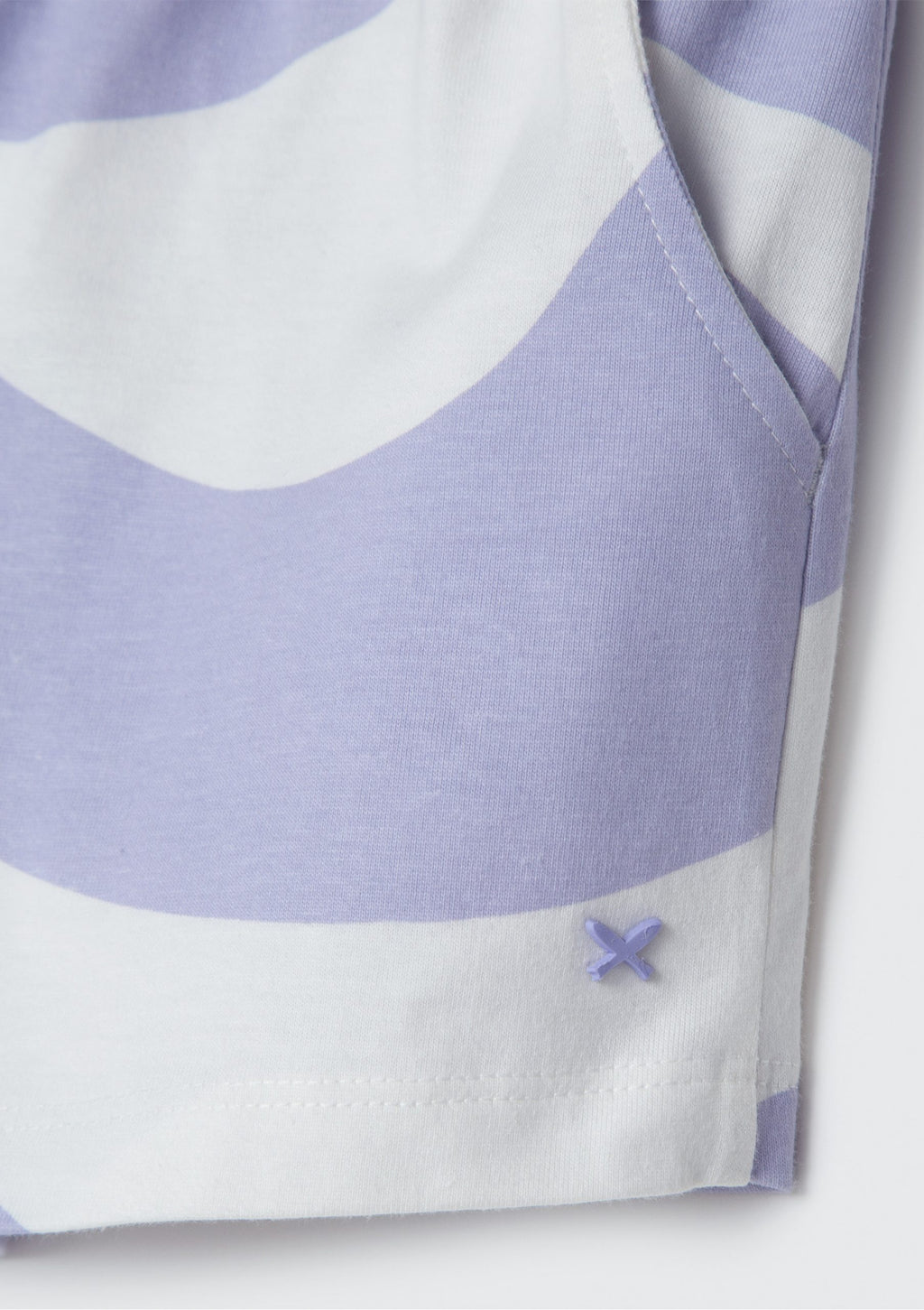 Shorts Estampado Malha Lilás e Branco Hering - Feminino