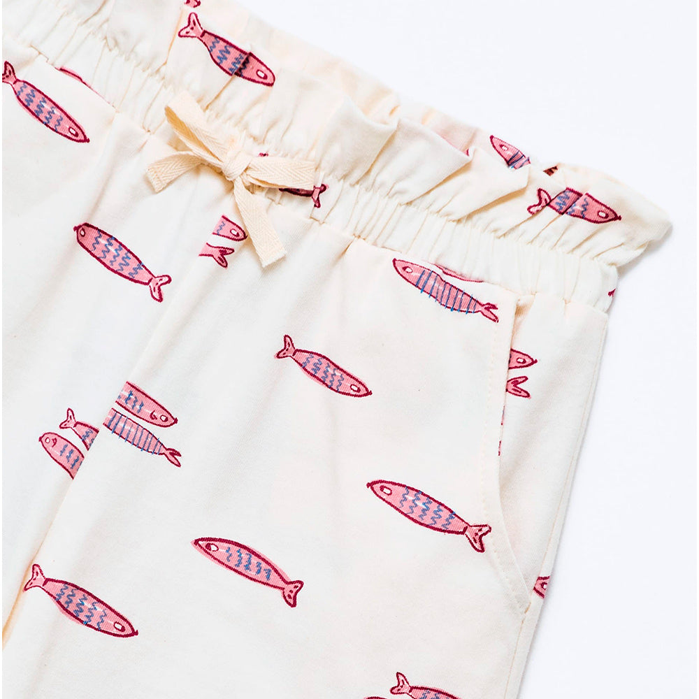 Shorts Clochard Estampado Hering Kids Feminino – Creme