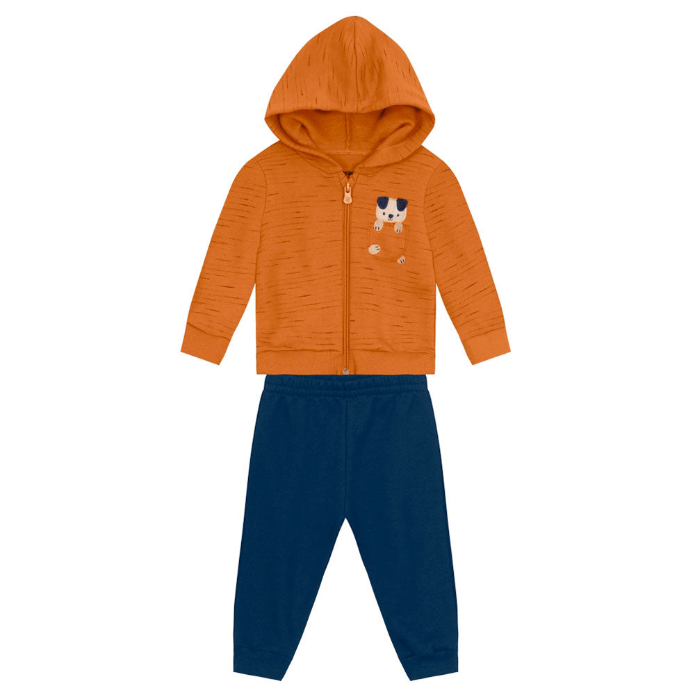 Conjunto Moletom Bebê Jaqueta e Calça Cachorrinho Brandili - Masculino