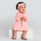 Vestido Cotton Texturizada Bordado Rosa Brandili - Feminino