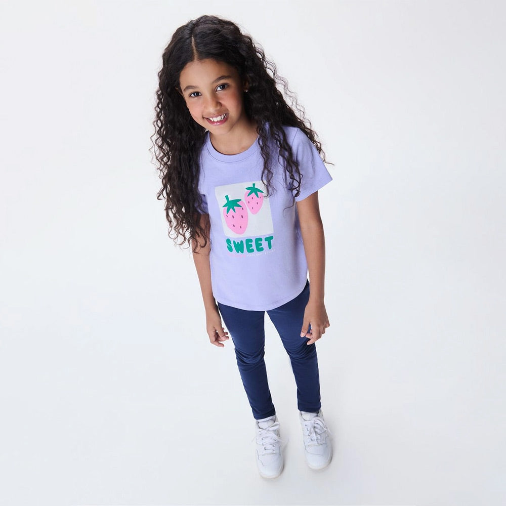 Calça Legging Em Moletom Peluciado Hering Infantil Feminina - Azul Marinho