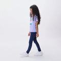 Calça Legging Em Moletom Peluciado Hering Infantil Feminina - Azul Marinho