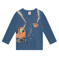 Camiseta Manga Longa Dino Azul Brandili - Masculina