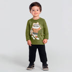 Conjunto Camiseta Manga Longa e Calça Moletinho Verde Brandili - Masculino