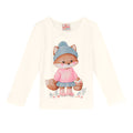 Camiseta Manga Longa Estampada Raposinha Off White Brandili - Feminina