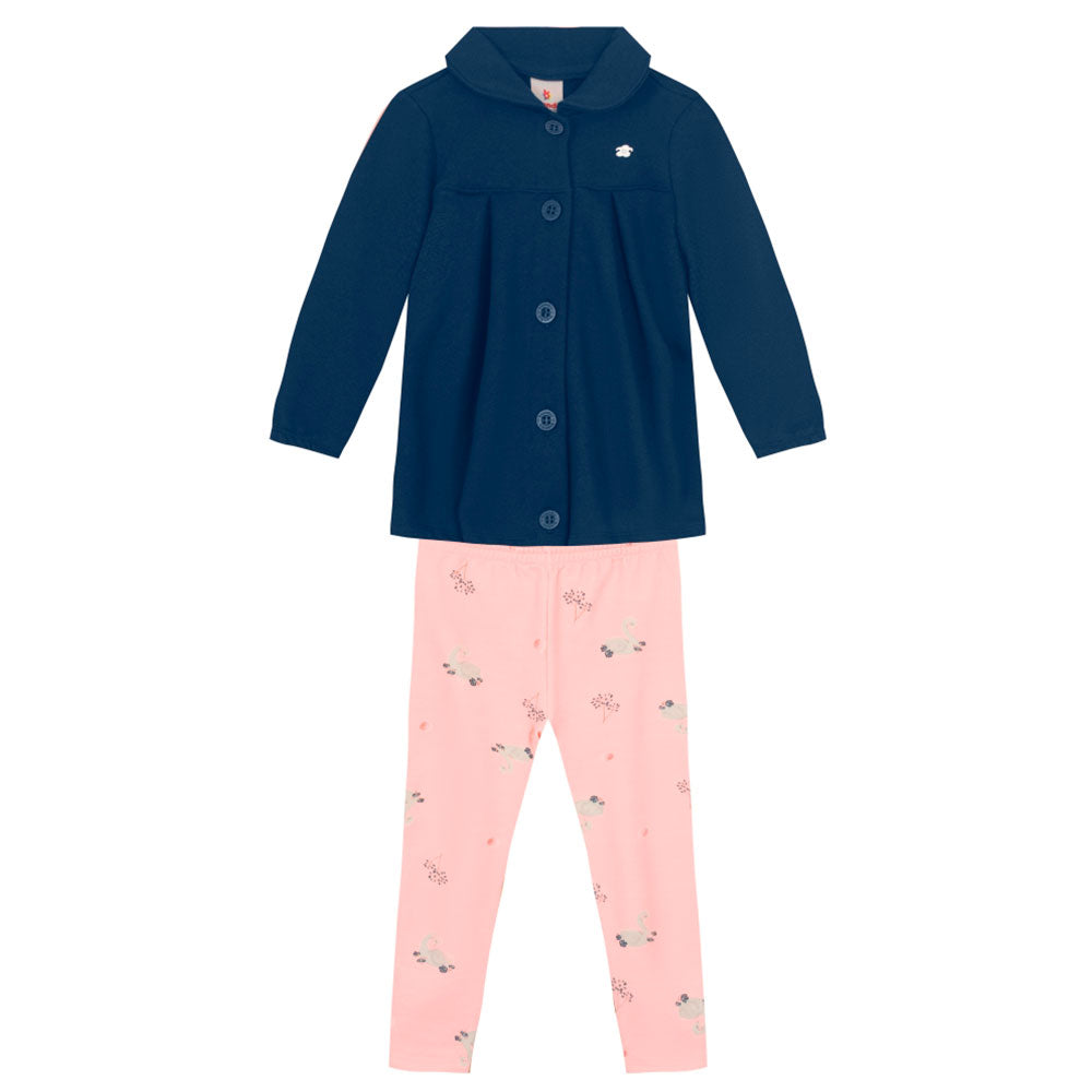 Conjunto Casaco Moletom e Calça Legging Estampada Brandili - Feminino