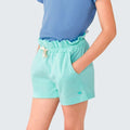 Shorts Clochard Verde Água Liso Hering Infantil - Feminino