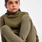 Calça Legging Em Ribana Hering Kids Básica Feminina - Verde
