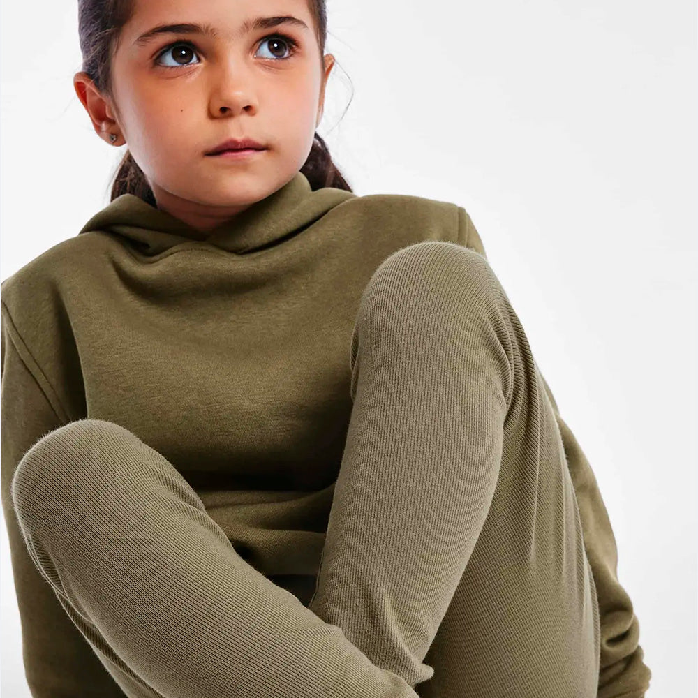 Calça Legging Em Ribana Hering Kids Básica Feminina - Verde