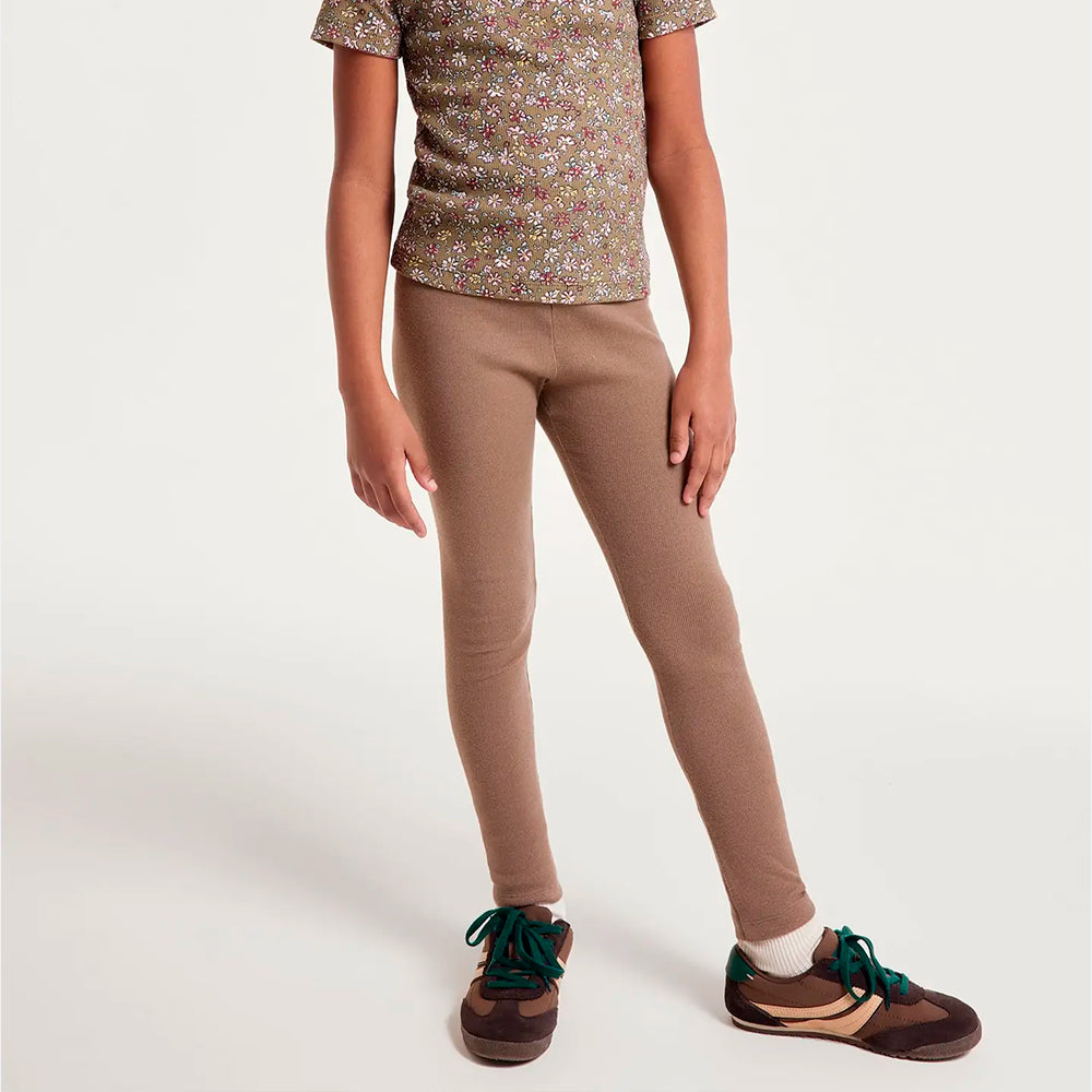 Calça Legging Em Ribana Hering Kids Básica Feminina - Marrom