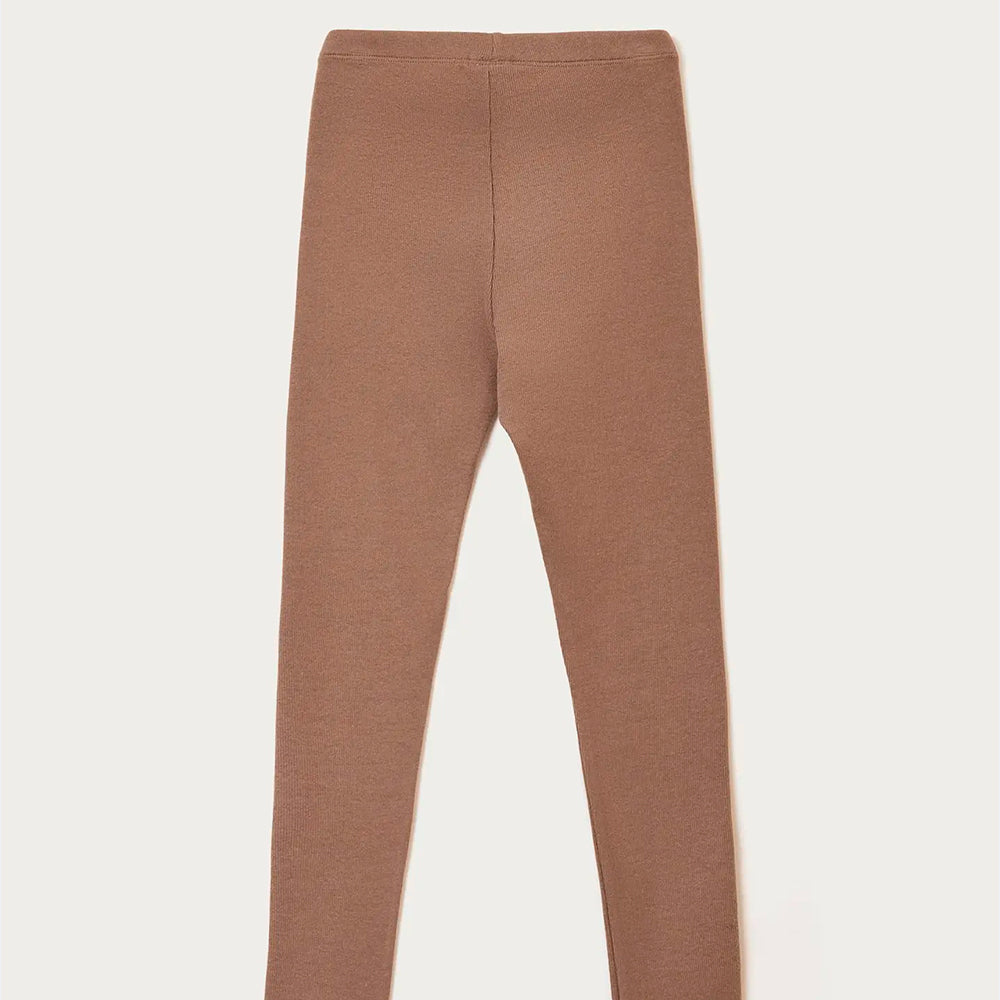 Calça Legging Em Ribana Hering Kids Básica Feminina - Marrom