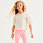 Calça Legging Hering Kids Em Ribana Feminina - Rosa