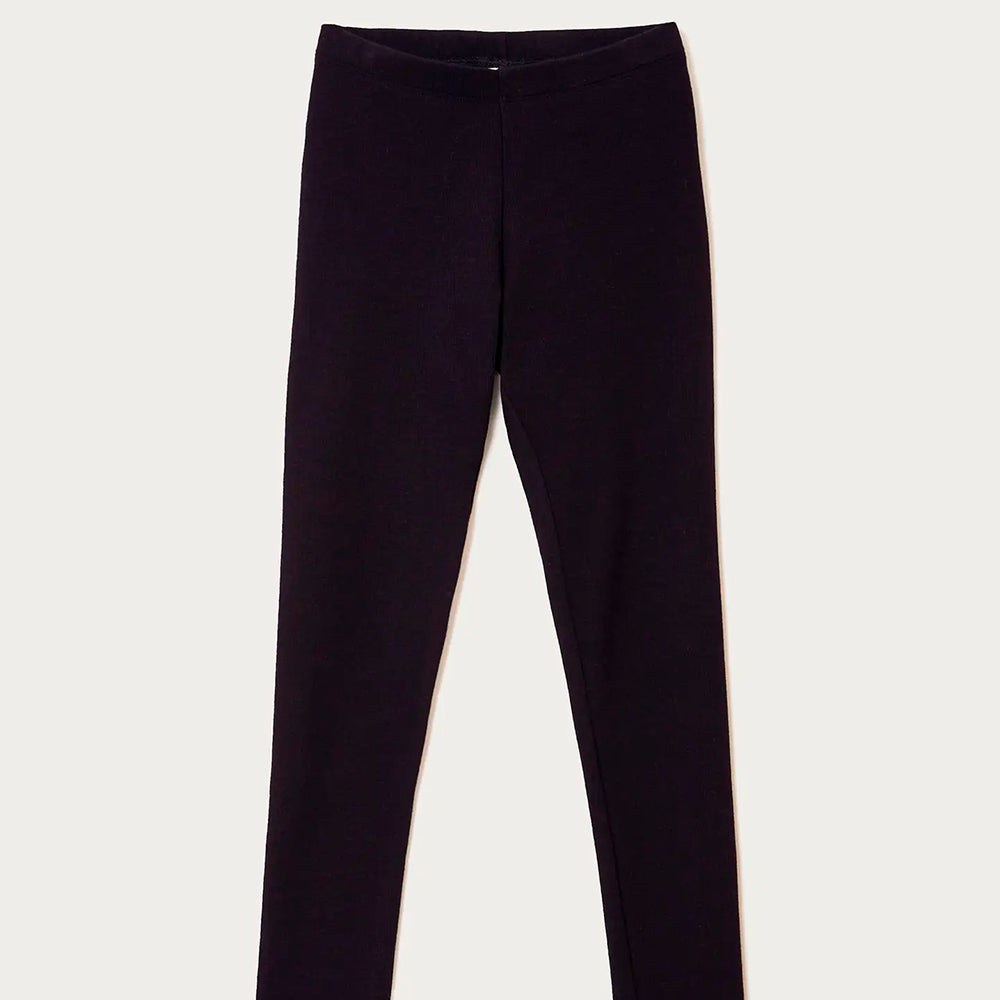 Calça Legging Em Ribana Hering Kids Básica Feminina - Preto