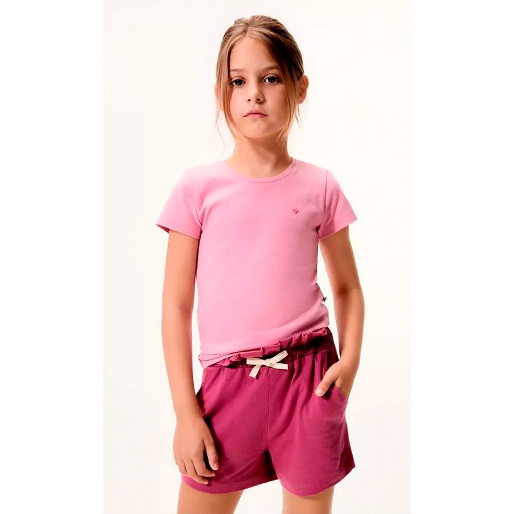 Shorts Clochard Moletom Hering Kids Feminino – Roxo