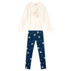 Conjunto Blusão Moletom e Calça Legging Cisne Off White Brandili - Feminino