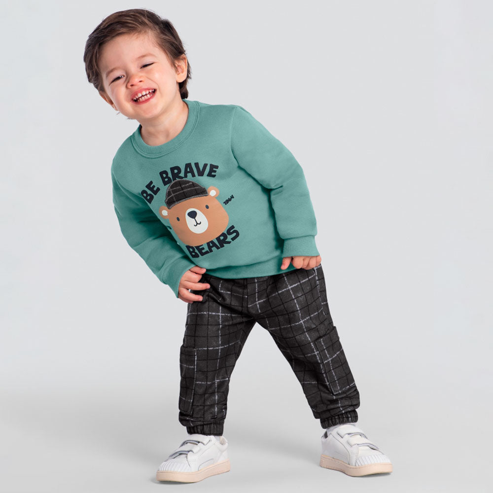 Conjunto Moletom Blusão e Calça Jogger Be Brave Ursinho Brandili - Masculino