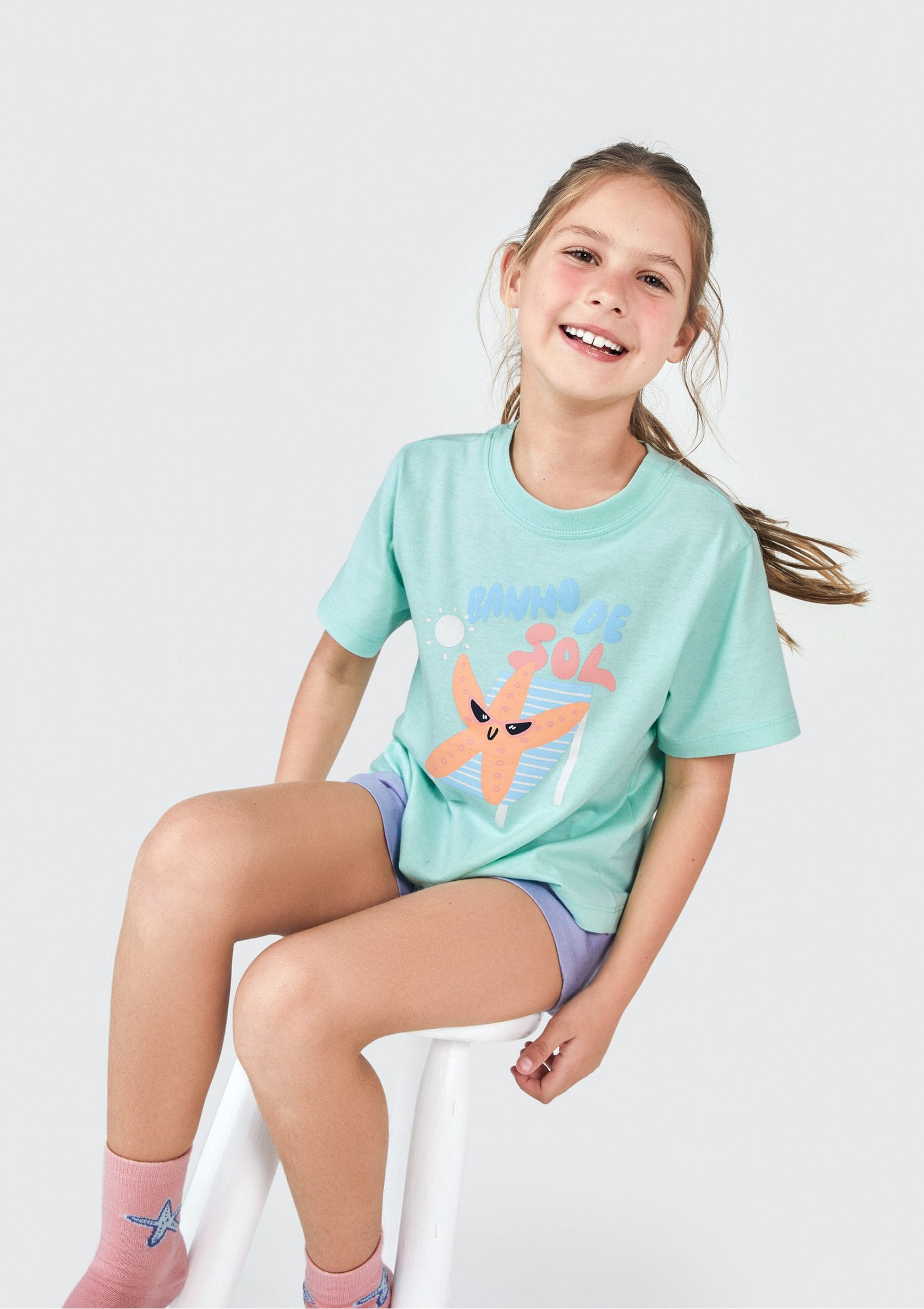 Conjunto de Pijama Curto Banho de Sol Hering Infantil - Feminino