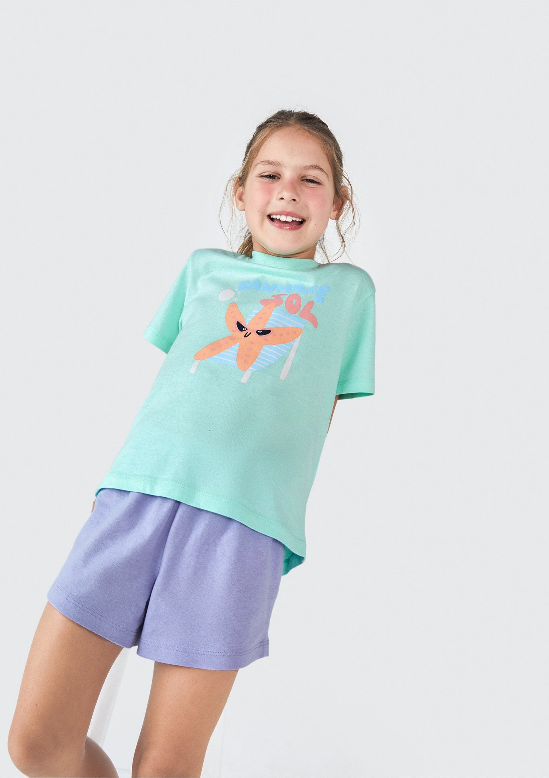 Conjunto de Pijama Curto Banho de Sol Hering Infantil - Feminino