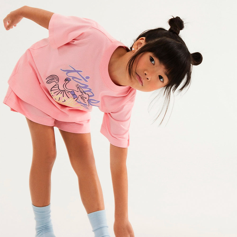 Pijama Curto Hering Kids Estampado Feminino - Rosa