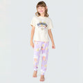 Pijama Manga Curta e Calça Sonhos Hering Infantil Bege - Feminino