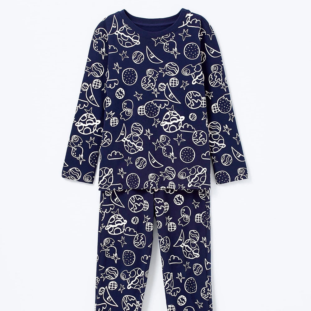 Pijama Longo Hering Infantil Estampado Unissex - Azul