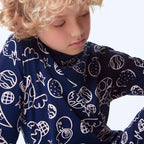 Pijama Longo Hering Infantil Estampado Unissex - Azul