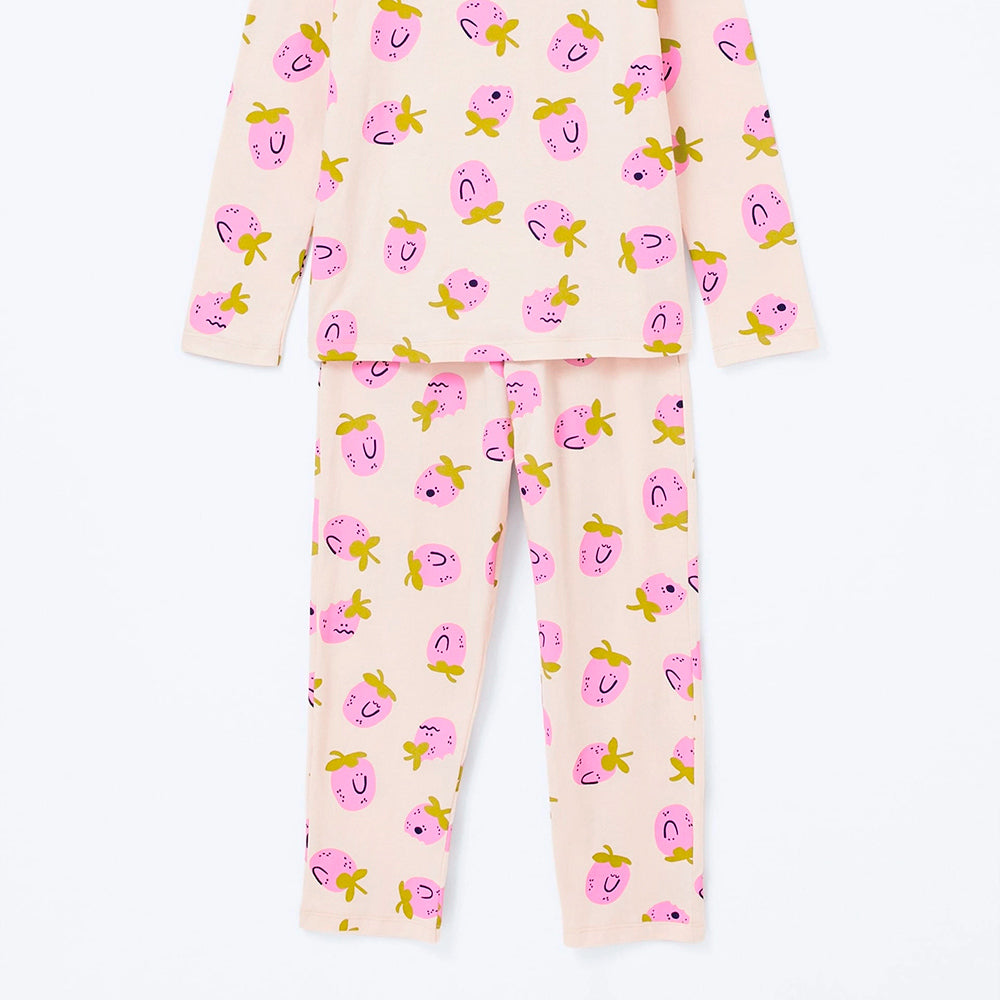 Pijama Longo Hering Infantil Estampado Feminina - Rosa