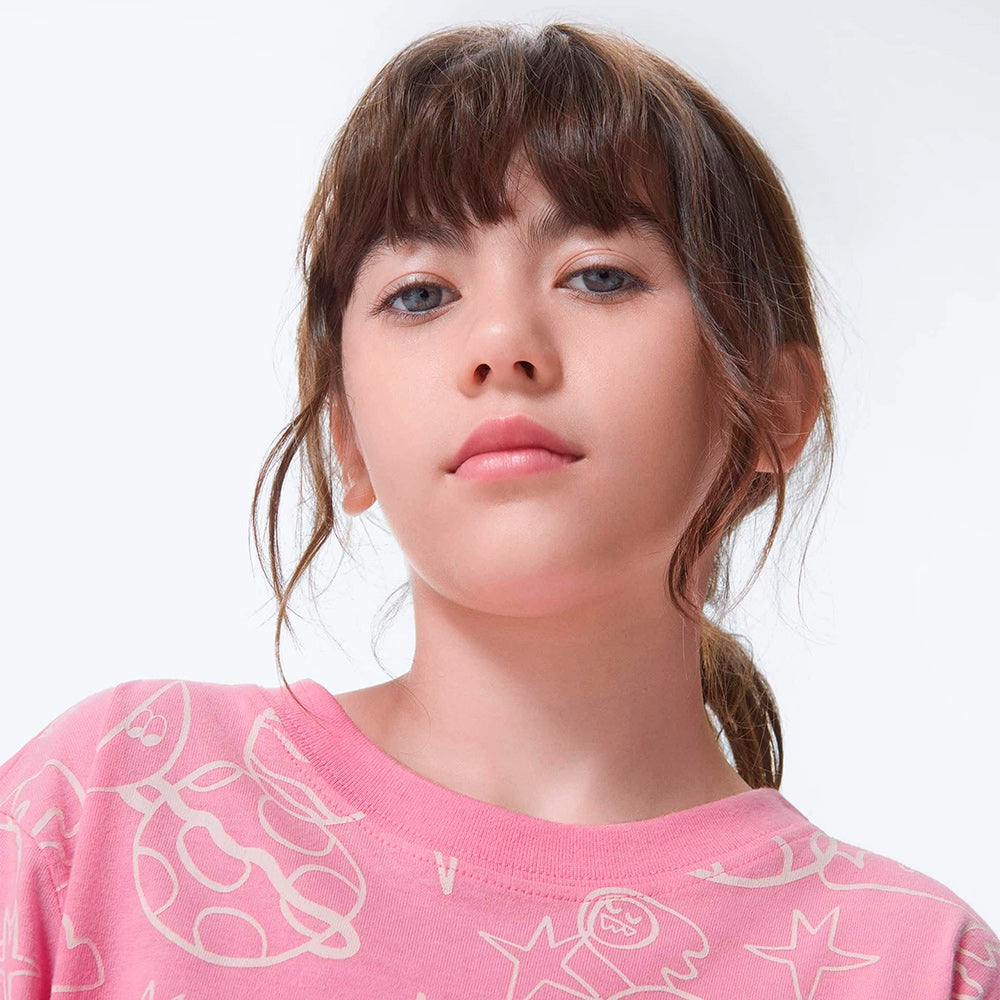 Pijama Longo Hering Infantil Estampado Feminina - Rosa