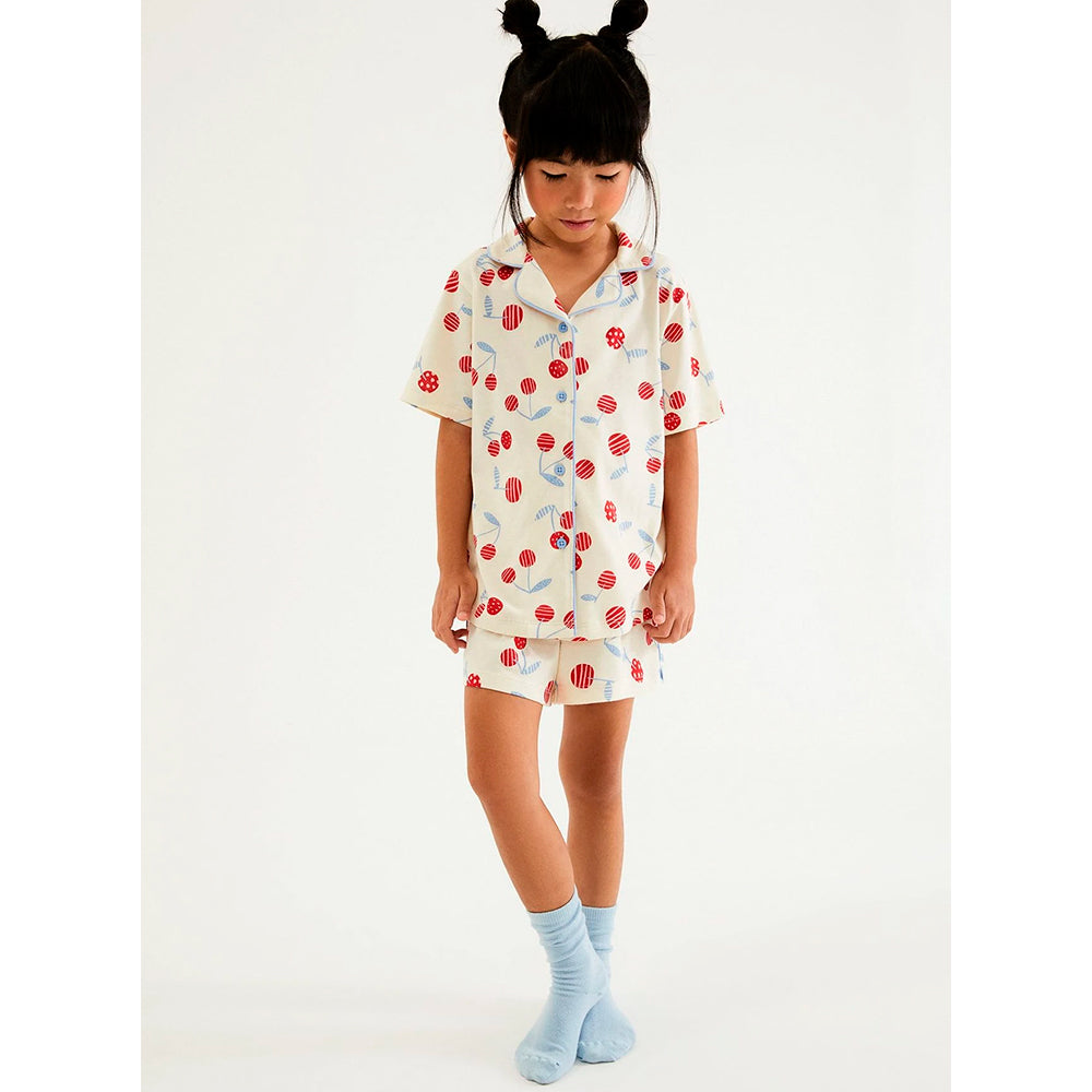 Pijama Americano Estampado Hering Kids Feminino – Creme
