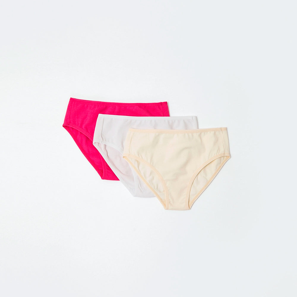 Kit 3 Calcinhas Hering Infantil Em Ribana Feminino - Multicolorido