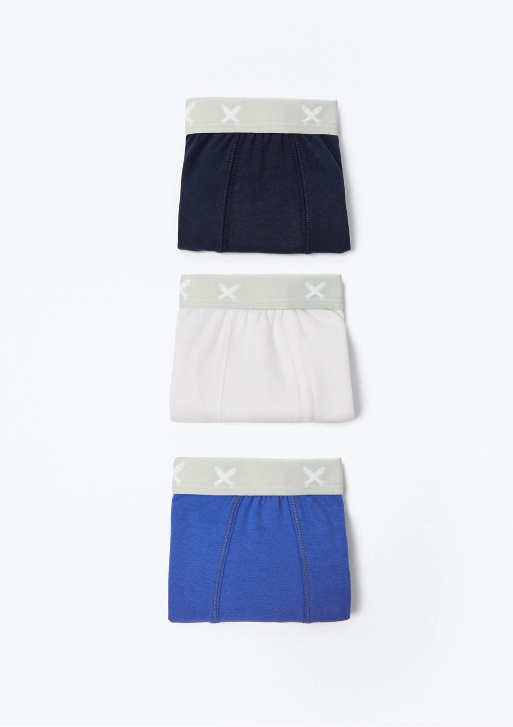 Kit Com 3 Cuecas Hering Kids Boxer Masculina - Azul Marinho/Branco/Azul