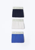 Kit Com 3 Cuecas Hering Kids Boxer Masculina - Azul Marinho/Branco/Azul