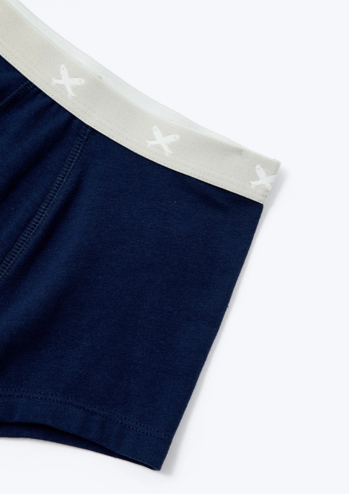 Kit Com 3 Cuecas Hering Kids Boxer Masculina - Azul Marinho/Branco/Azul