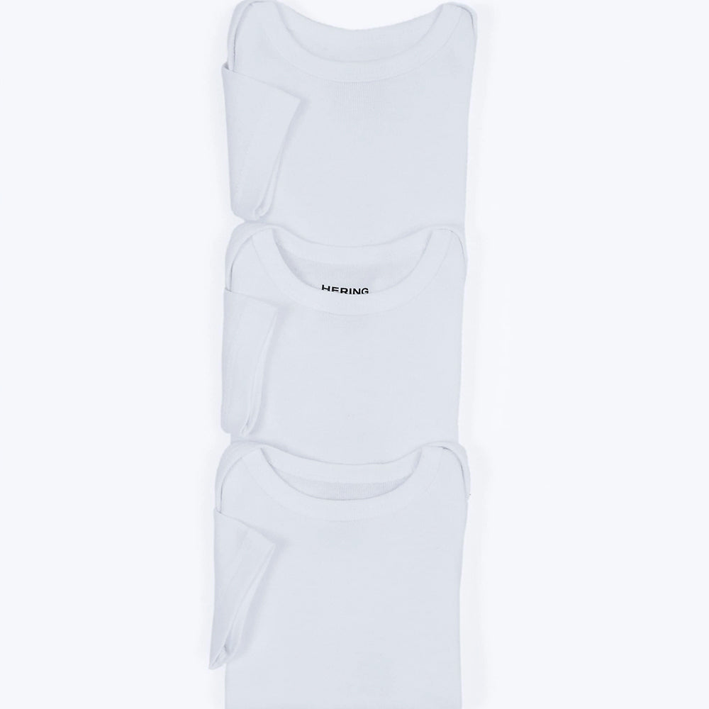 Kit 3 Bodies Meia Manga Hering Bebê Em Ribana Bebê Unissex - Branco