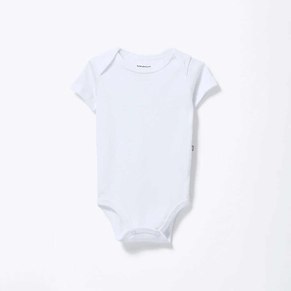 Kit 3 Bodies Meia Manga Hering Bebê Em Ribana Bebê Unissex - Branco