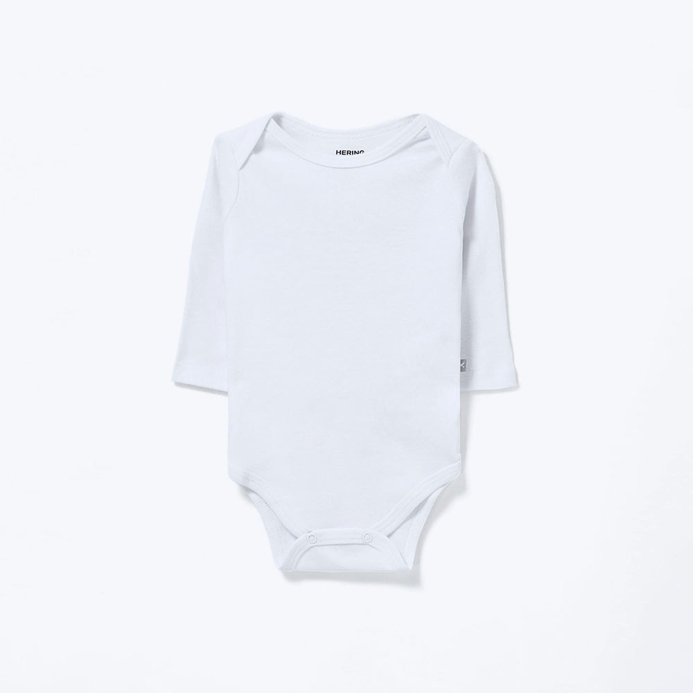 Kit 3 Bodies Manga Longa Hering Bebê Em Ribana Bebê Unissex - Branco